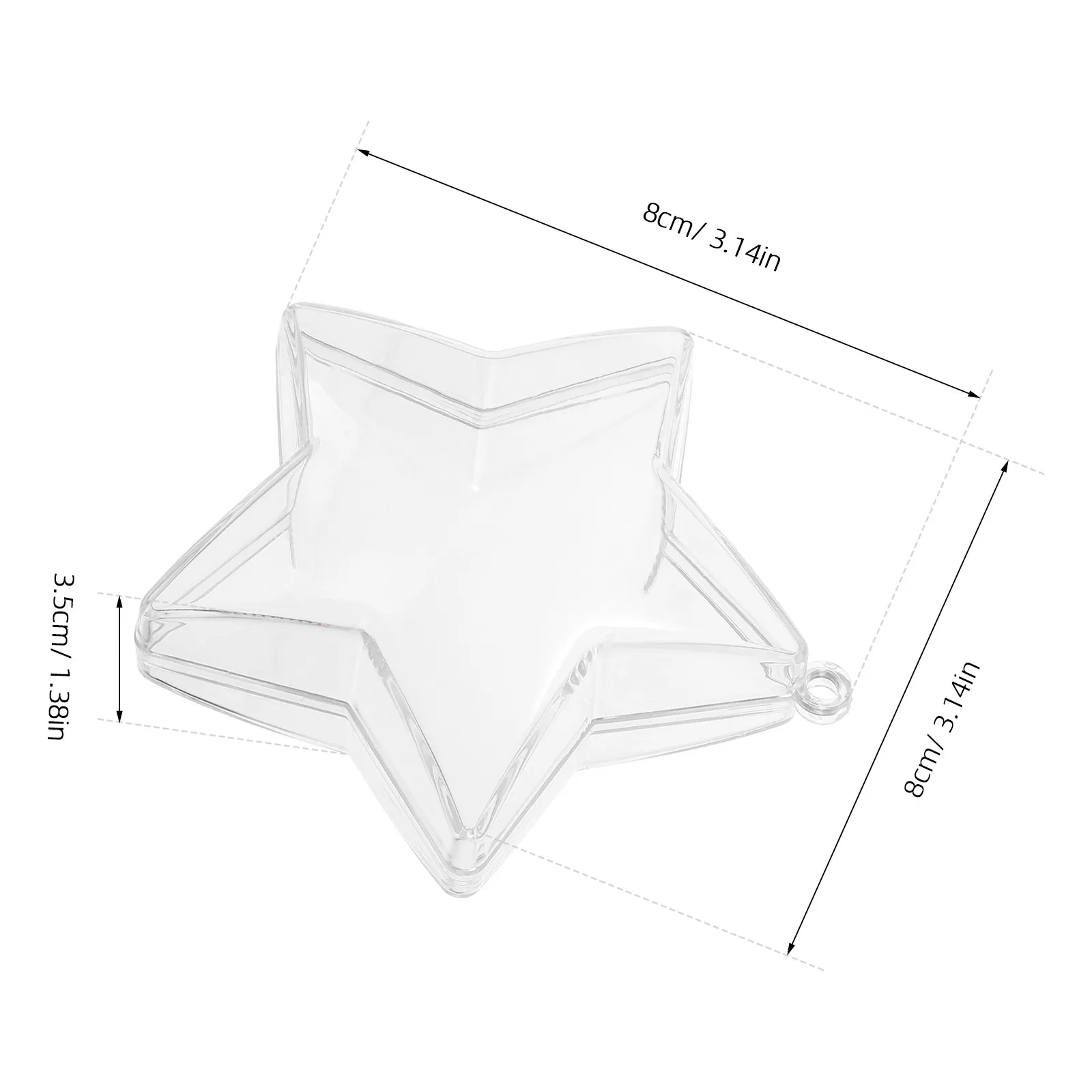 25Pcs Star Shaped Candy Box Clear Plastic Fillable Bauble Hanging Star Decoration Holiday Party Favor Table Centerpiece Office