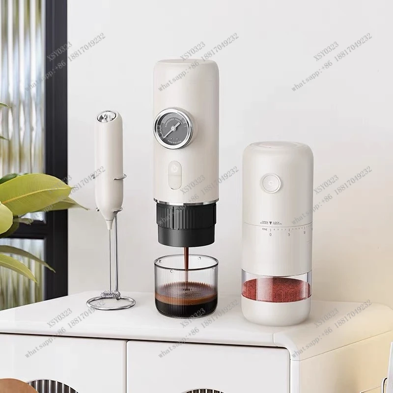 Portable Espresso Coffee Machine Set Automatic Capsule Extractor Small Home Outdoor Coffee Maker