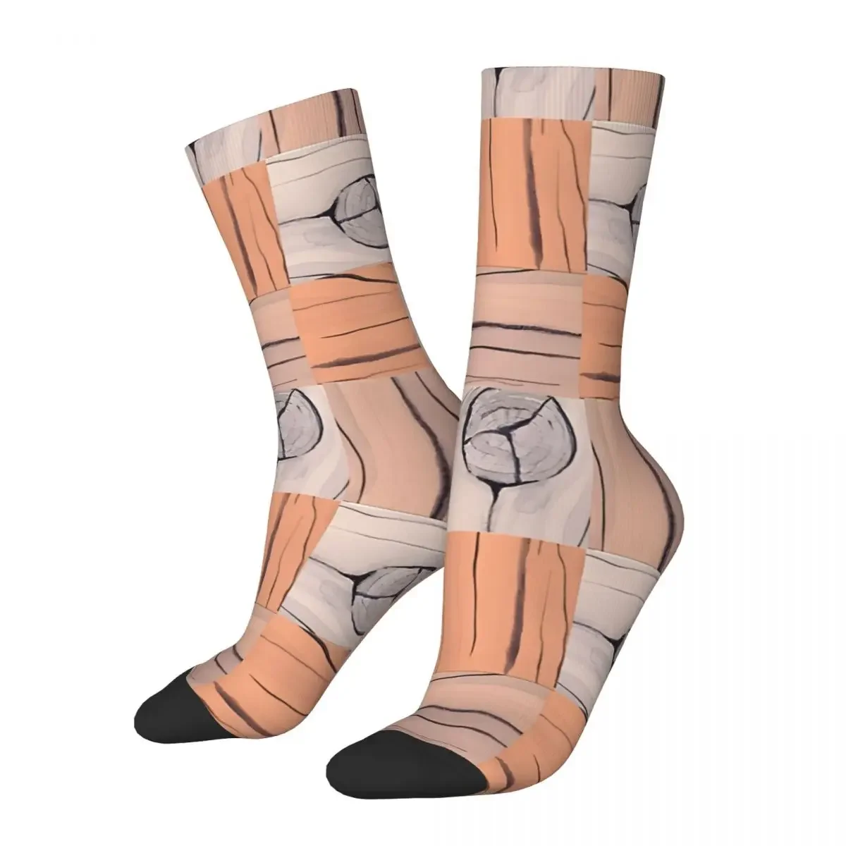 Vintage Wooden Pattern New Men's compression Socks Unisex Harajuku Seamless Printed Novelty Crew Sock