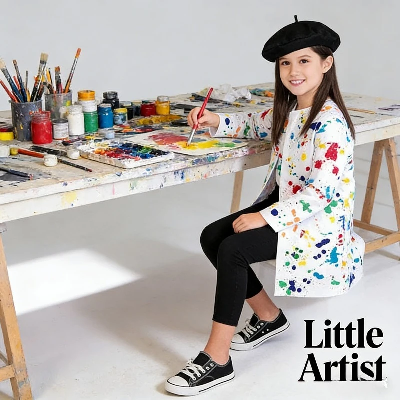 

Kids Artist Painter Costume Role Play Performance Outfit Kindergarten Stage Show Dress Up Creative Fun Imaginative Look