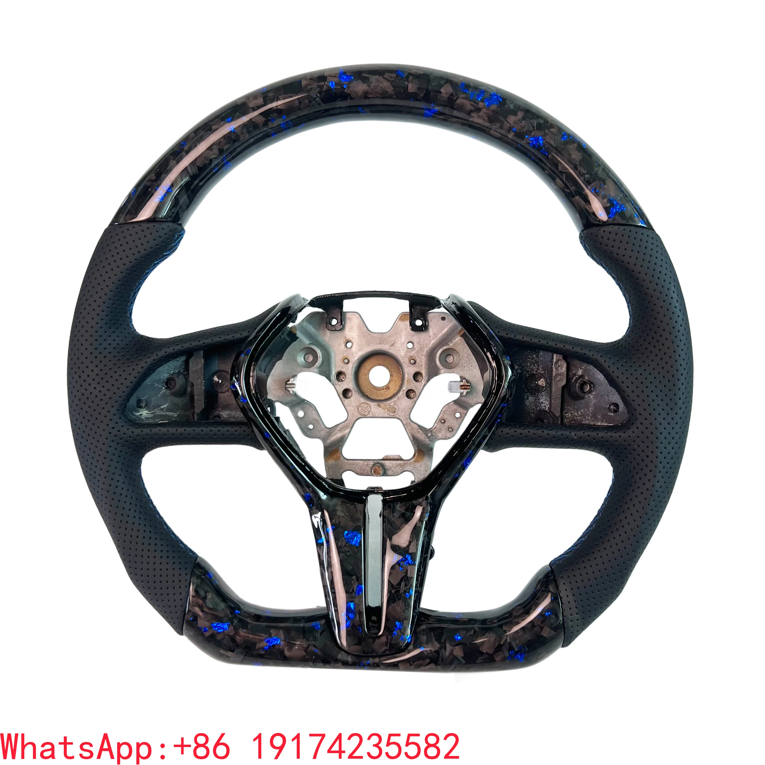 

Blue Forged Carbon Fiber for Infiniti Q50 Q60 QX60 Q50S Personalized Customized Carbon Fiber Steering Wheel