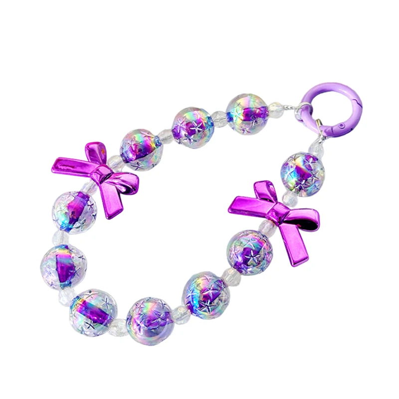 Anti Loss Mobile Phone Strap Chain Colorful BowKnot Beaded Pendant Bag Hangings Decoration Gift image 6