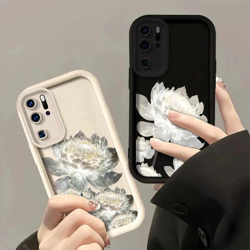 Camera Lens Protection Silicone Phone Case For Infinix Tecno Camon 20 Pro 30 Zero 30 Flower Pattern Design Shockproof Soft Cover