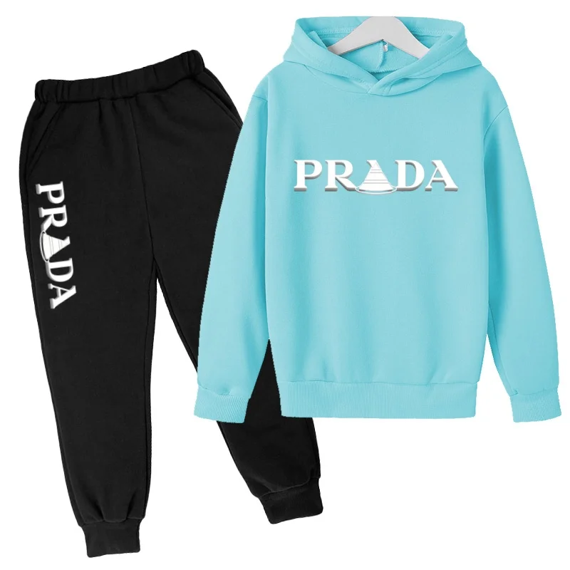 2026 Neuester Stil Muster Kapuzenpullover Top+Hose - Geeignet für Jungen und Mädchen von 3 bis 13 Jahren Kinder Marken-Sportbekleidungsset – Detail 15