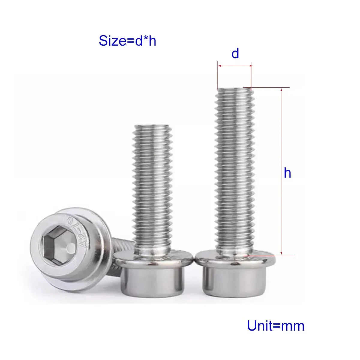 

304 Stainless Steel Flange Hex Head Screw/Medium Tooth Cylindrical Head Washer M5M6M8M10