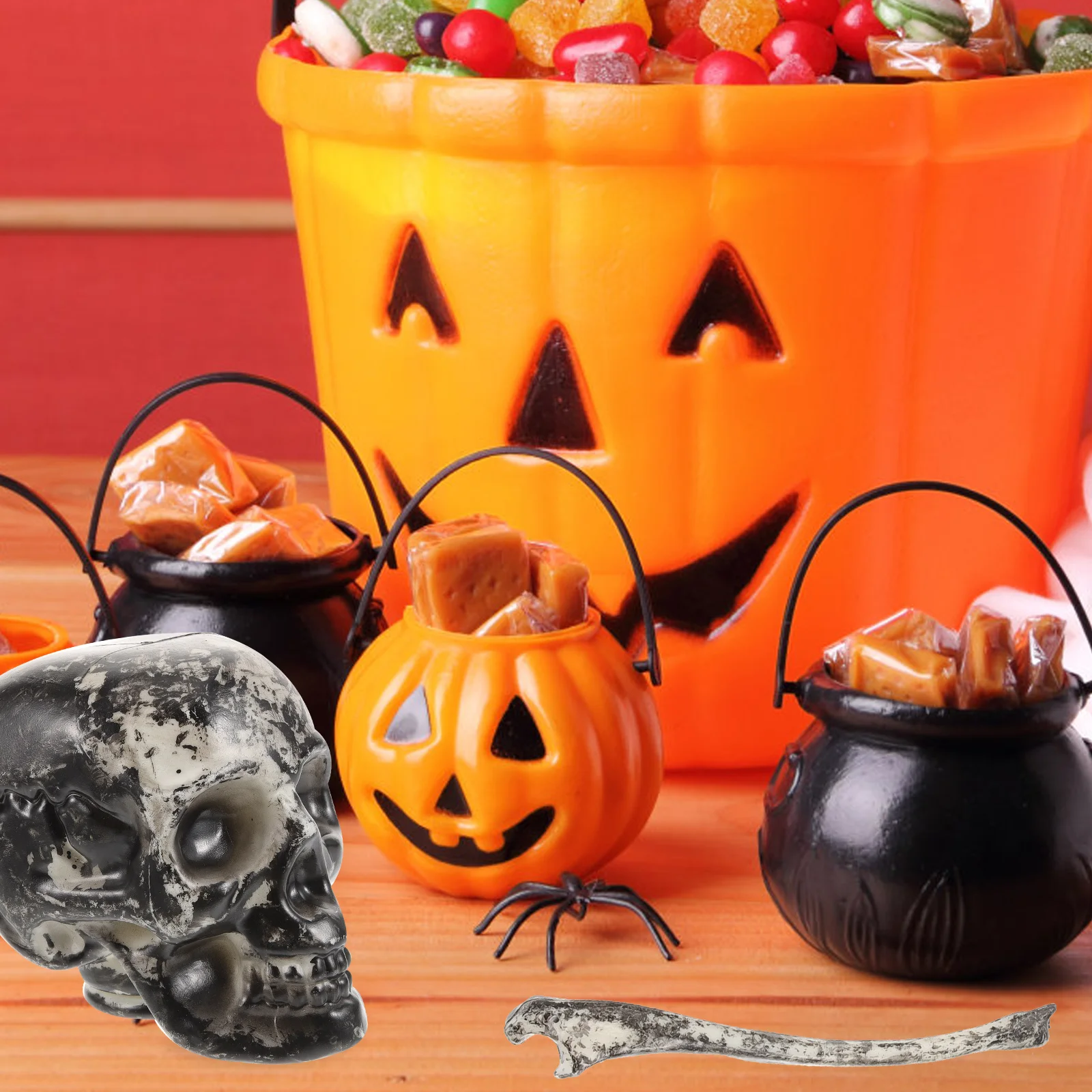 

6 PCS Body Decorative Child Bones Props Halloween Skull and Decoration