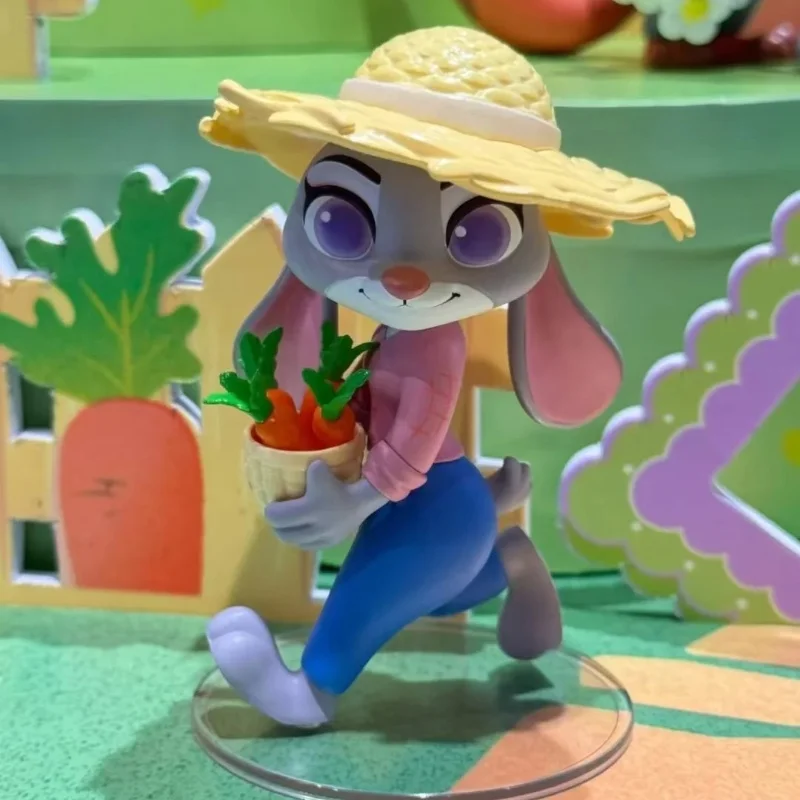 Disney Toptoy Zootopia Flower World Series Blind Box Hand Do Judy Fox Decoration Tabletop Decoration Give Friend Surprise Gifts