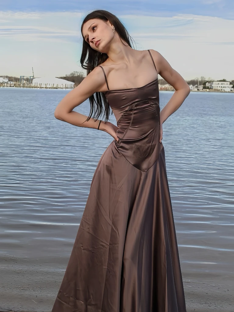 فستان التخسيس للحفلات الراقصة بتصميم حورية البحر بحمالات مكشكشة بطول الأرض لقضاء العطلات وحفلات الكوكتيل المسائية الطويلة للنساء #3