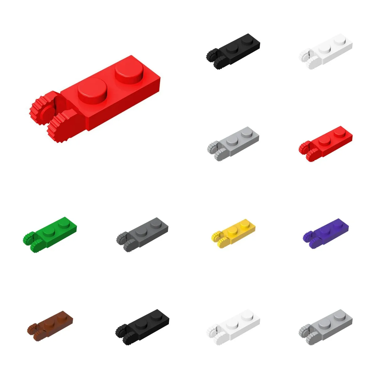 

50pcs 44302 Hinge Plate 1x2 Bricks Building Blocks 30365 With 2 Fingers Educational Particle Toys Children Birthday Kid Gift