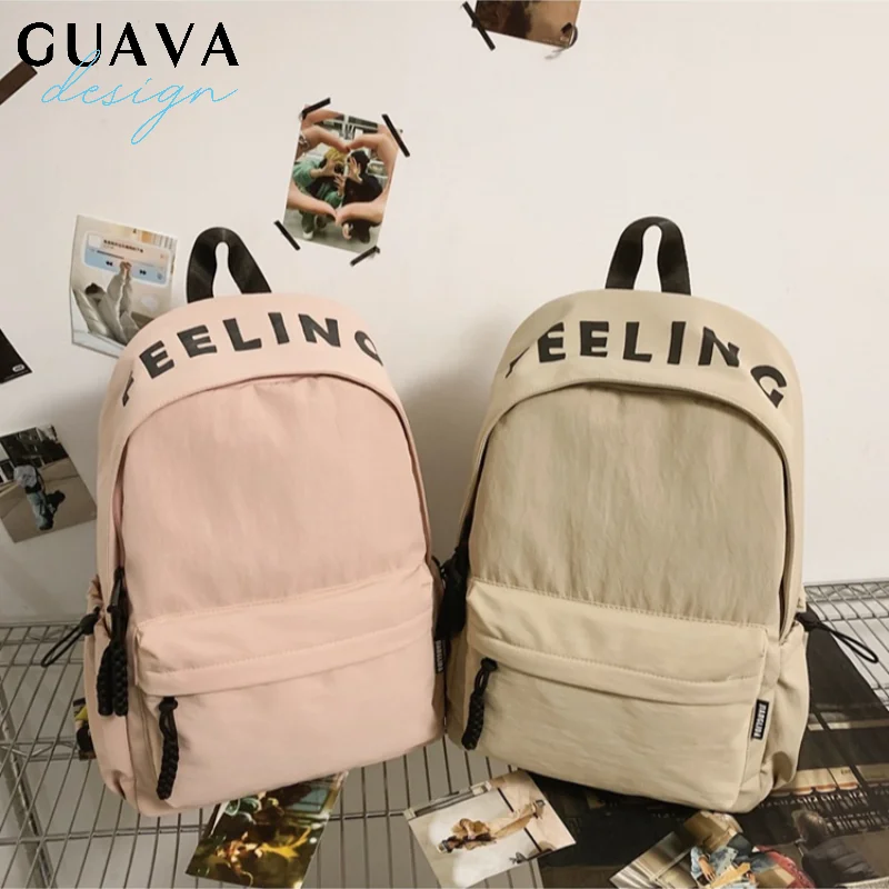 Mochila versátil preta, cinza, branca, rosa, alta qualidade, grande capacidade, à prova d'água, bolsa de viagem, lavável, nylon, computador, unissex