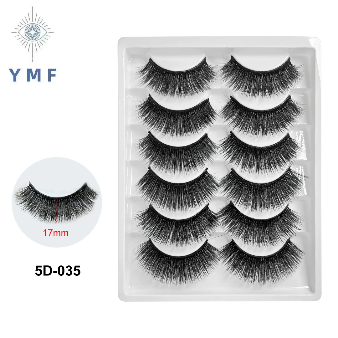 6 Pairs 5d Lashes Wholesale  Handmade False Eyelashes Cross Messy Dense Natural Eye Lashes Stage Makeup False Eyelashes