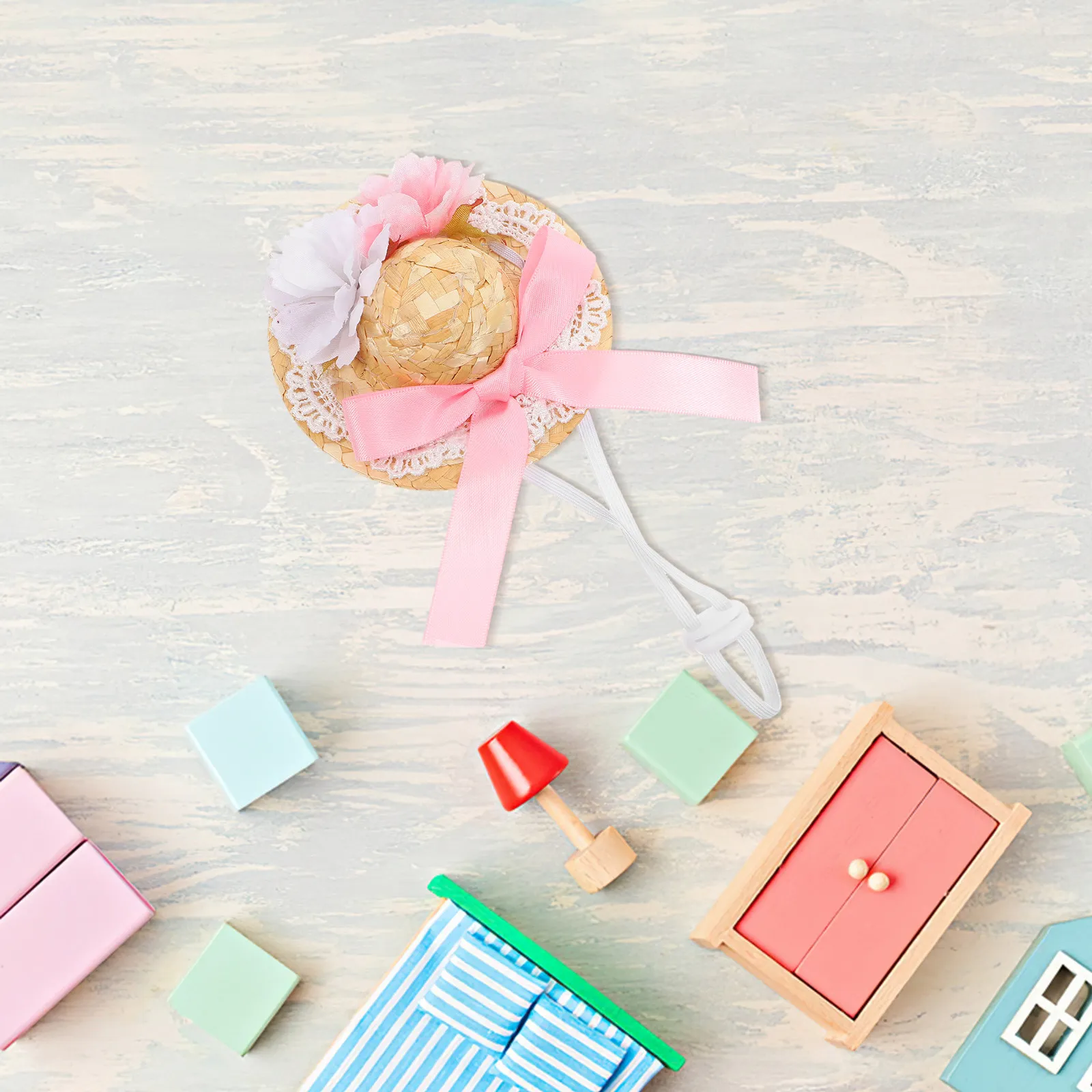 

Миниатюрная плетеная шляпка для костюмов, летняя, с круглой тульей, бантом и искусственным цветком, внутренний диаметр 4 см, маленькая шляпка-аксессуар для костюмов и фотосессий