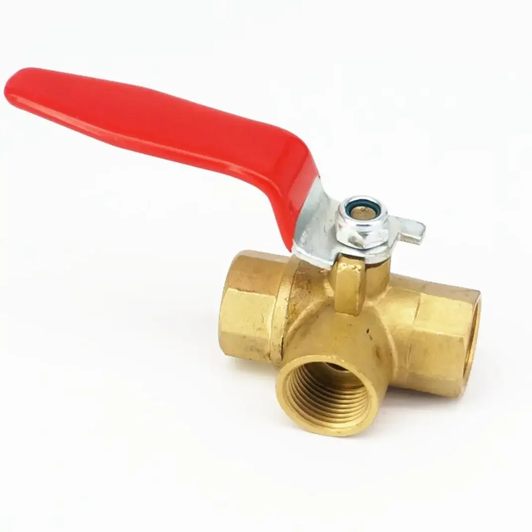 

Шаровой кран с латунной ручкой, 3-ходовой, с внутренней резьбой BSP 1/4, 3/8, 1/2 дюйма, для воздуха, газа, воды