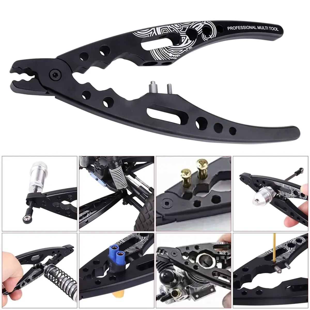 Metal Shock-Absorber Pliers Rod Ball Clamp Multi-Function Tool for RC Model 1/8 1/10 Car Crawler Truck Off Road