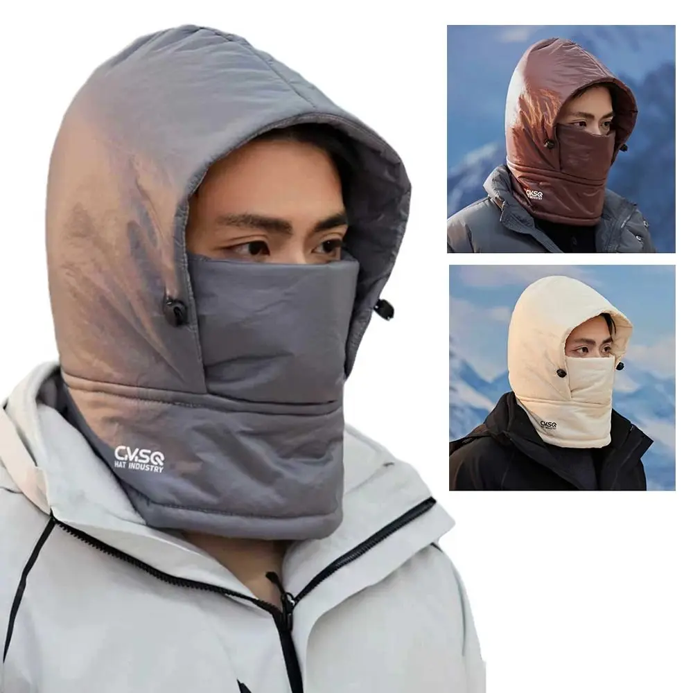 New Down Cotton Winter Warm Hat\ Unisex Warm Waterproof Winter Hat Neck Warmer Waterproof Mask Hat Scarf Set Outdoor Cycling