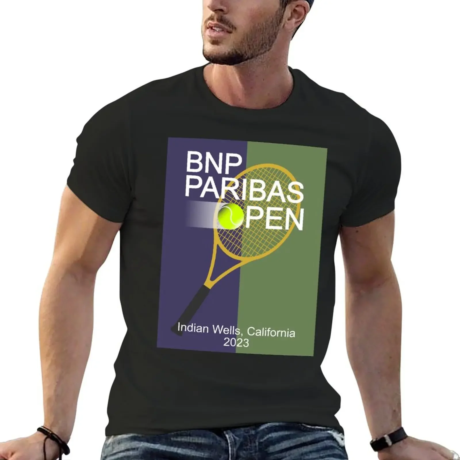 

Awesome 2023 BNP Paribas Open Tennis Design T-Shirt plus sizes anime clothes essential t shirt blue archive clothes for men