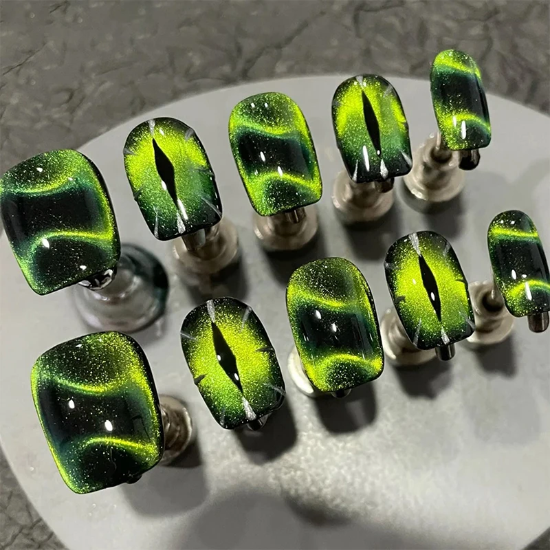 ولد جميلة 10 مللي القط الأخضر المغناطيسي هلام الترا تألق شبه دائم نقع قبالة الأشعة فوق البنفسجية هلام مانيكير مسمار الفن الورنيش تألق مسمار الفن #2