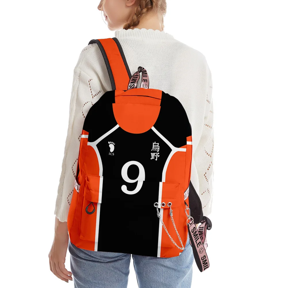 Unisex Haikyuu Mochila de Ombro Oxford, Mochila de Ombro Oxford, 3D Print, High School, Voleibol Clube, Notebook