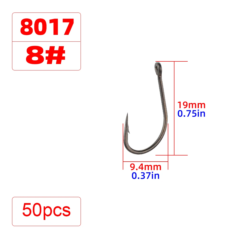 50 Stück Karpfenangeln Beschichtung High Carbon Edelstahl Stachelhaken 8017 Angelzubehör