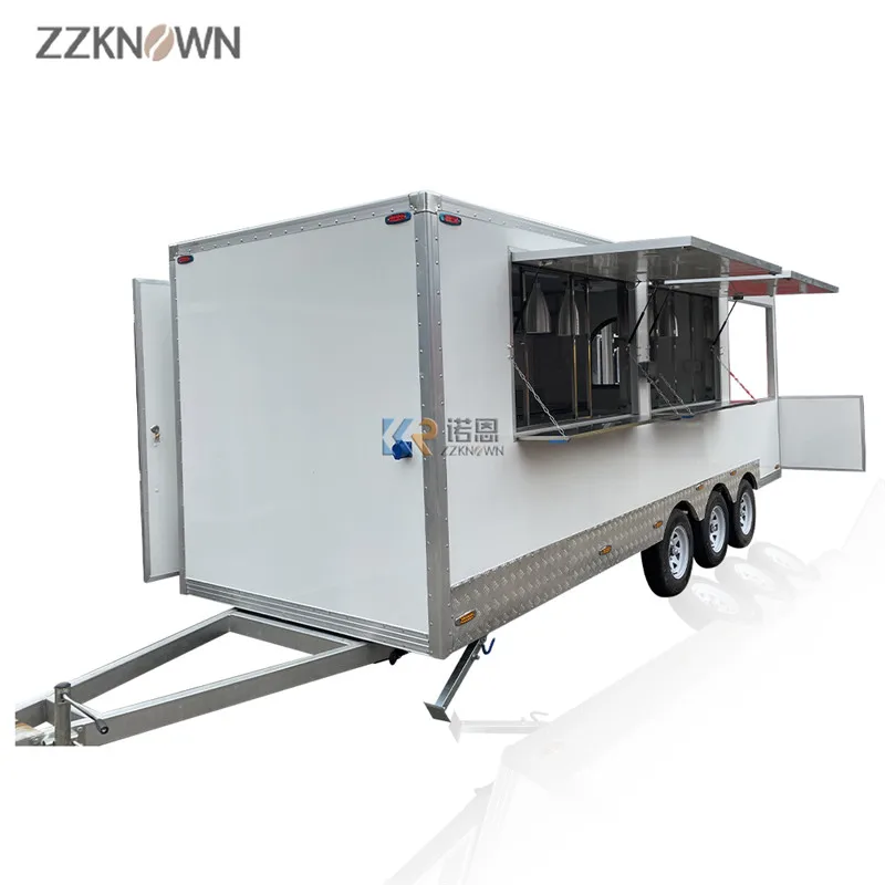 Mobile Square Kiosk Catering Trailer Concesion Coffee Truck Street Fast Food Vending Carts