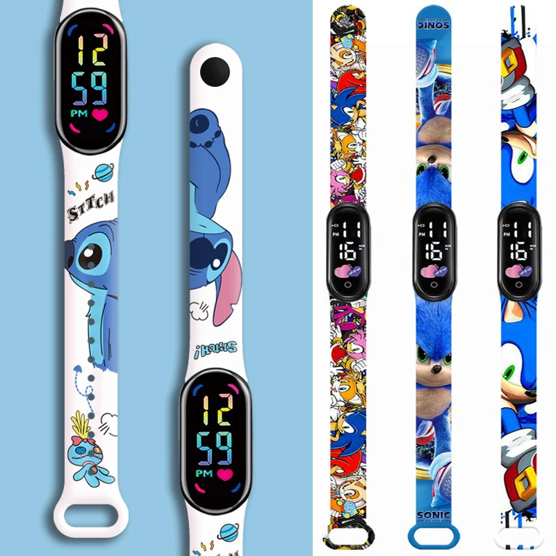 Stitch Children Watches Girls Waterproof Sport Touch Screen Watch for Women Waterproof Digital Clock Bracelet Gifts