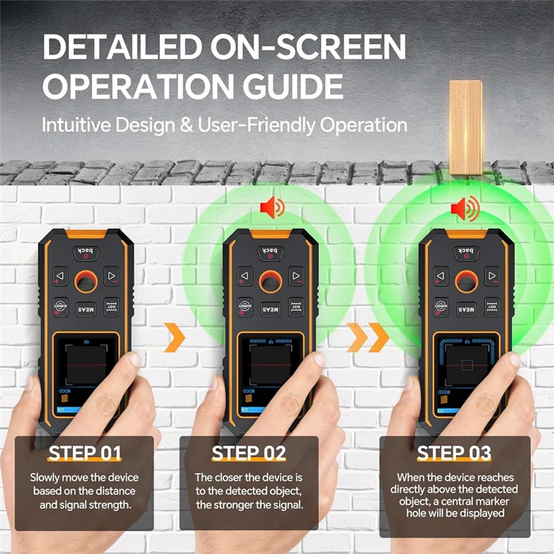 N93R Digital Laser Distance Meter HD LCD Display And Voice For AC Wires Metal Wood