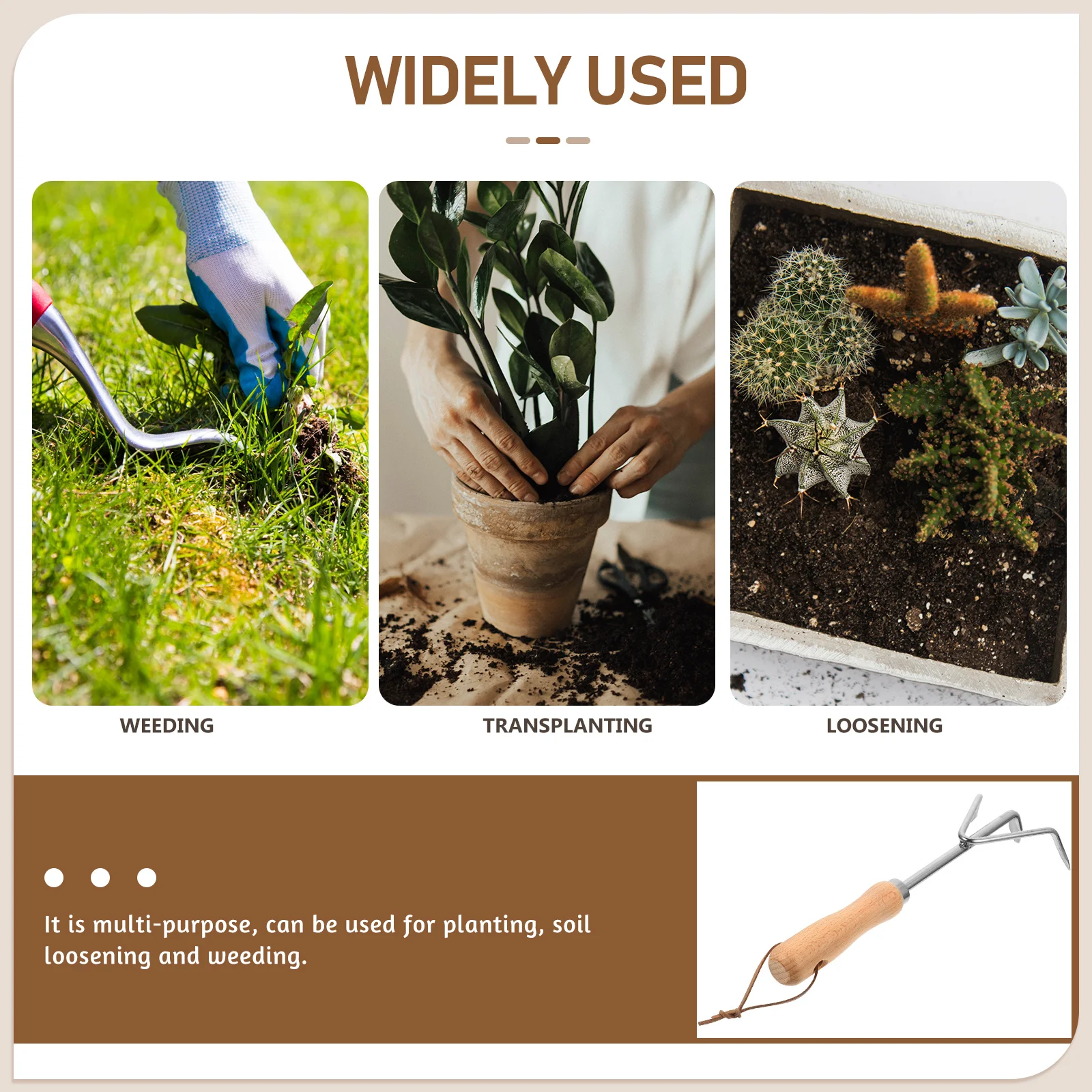 

High Quality Stainless Steel Wood Handle Gardening Shovel Small Spade for Succulent Planters Multi Purpose Soil Loosening