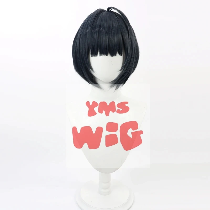 Anime  Royal Takemi Tae Cosplay Wig Short Black Blue BOB Heat Resistant Synthetic Hair Halloween Party Role Play