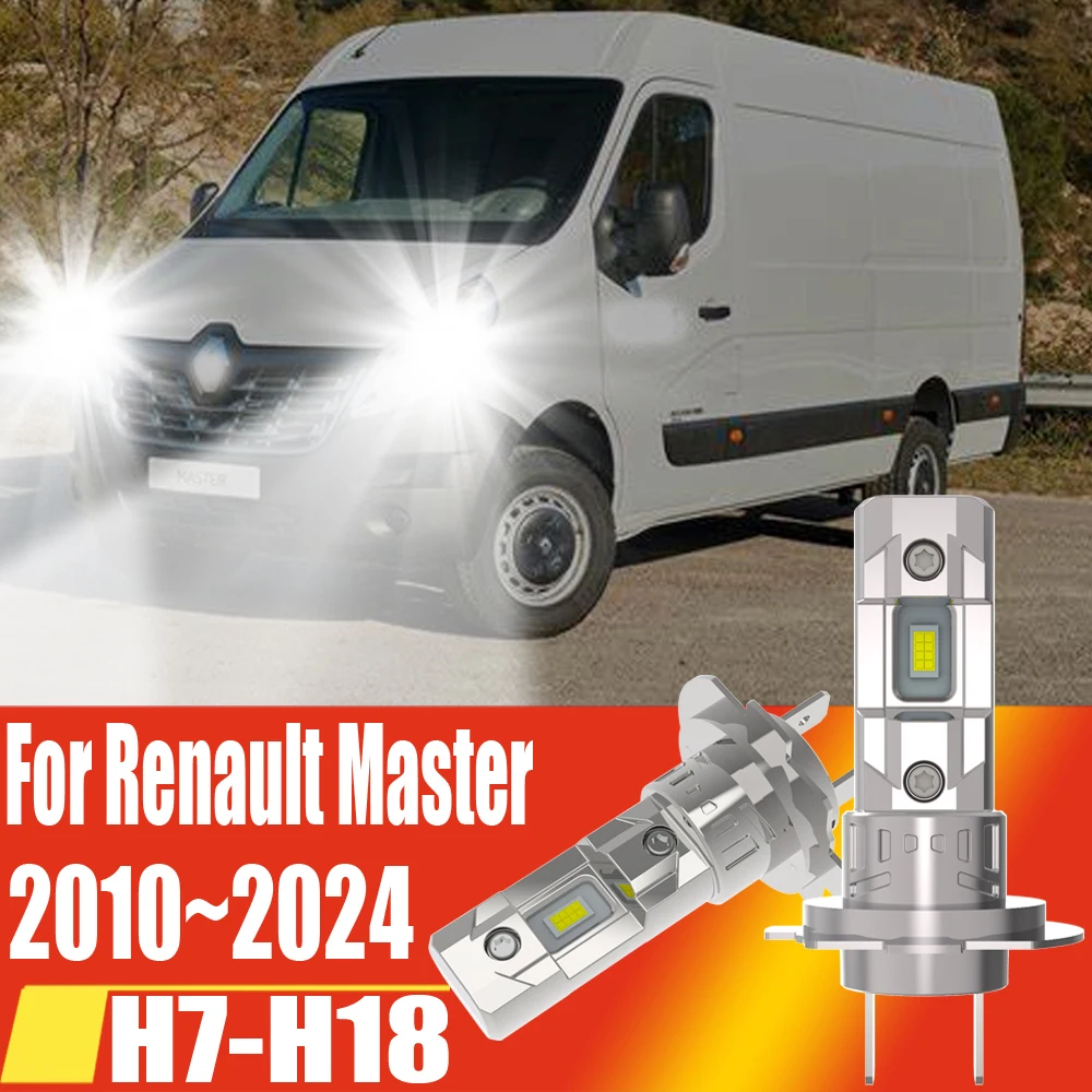 

2 шт. H7 светодиодные фары Canbus высокой мощности автомобильные лампы белые авто h7 противотуманные фары Moto Turbo диодная лампа 12 В для Renault Master 2010 ~ 2024