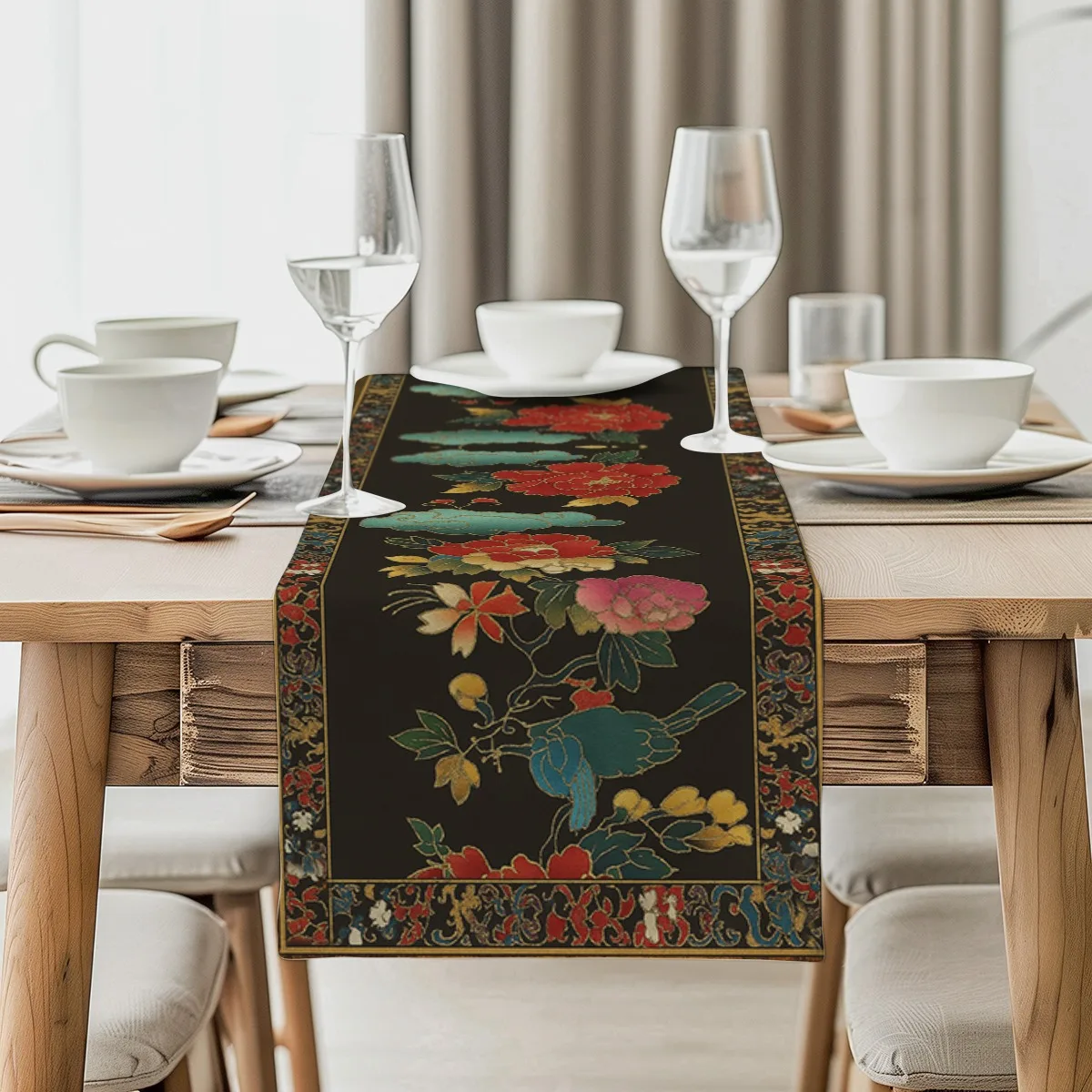 

Print Table Runner Table Flag For Kitchen, Dining Room, Outdoor Garden Parties Polyester