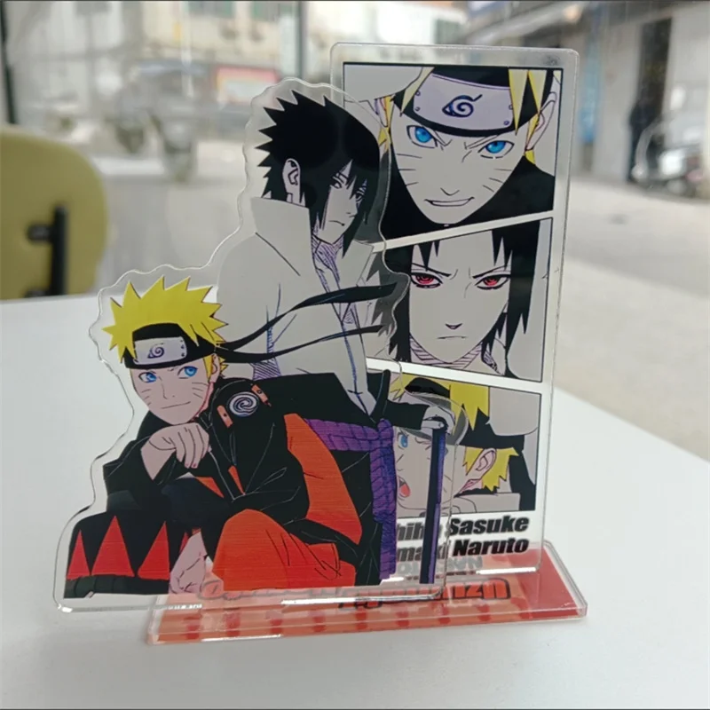 Naruto Acrylic Ornament Anime Action Figure Uchiha Sasuke Uzumaki Naruto Car Desk Decoration Model Christmas Gift Birthday Gifts