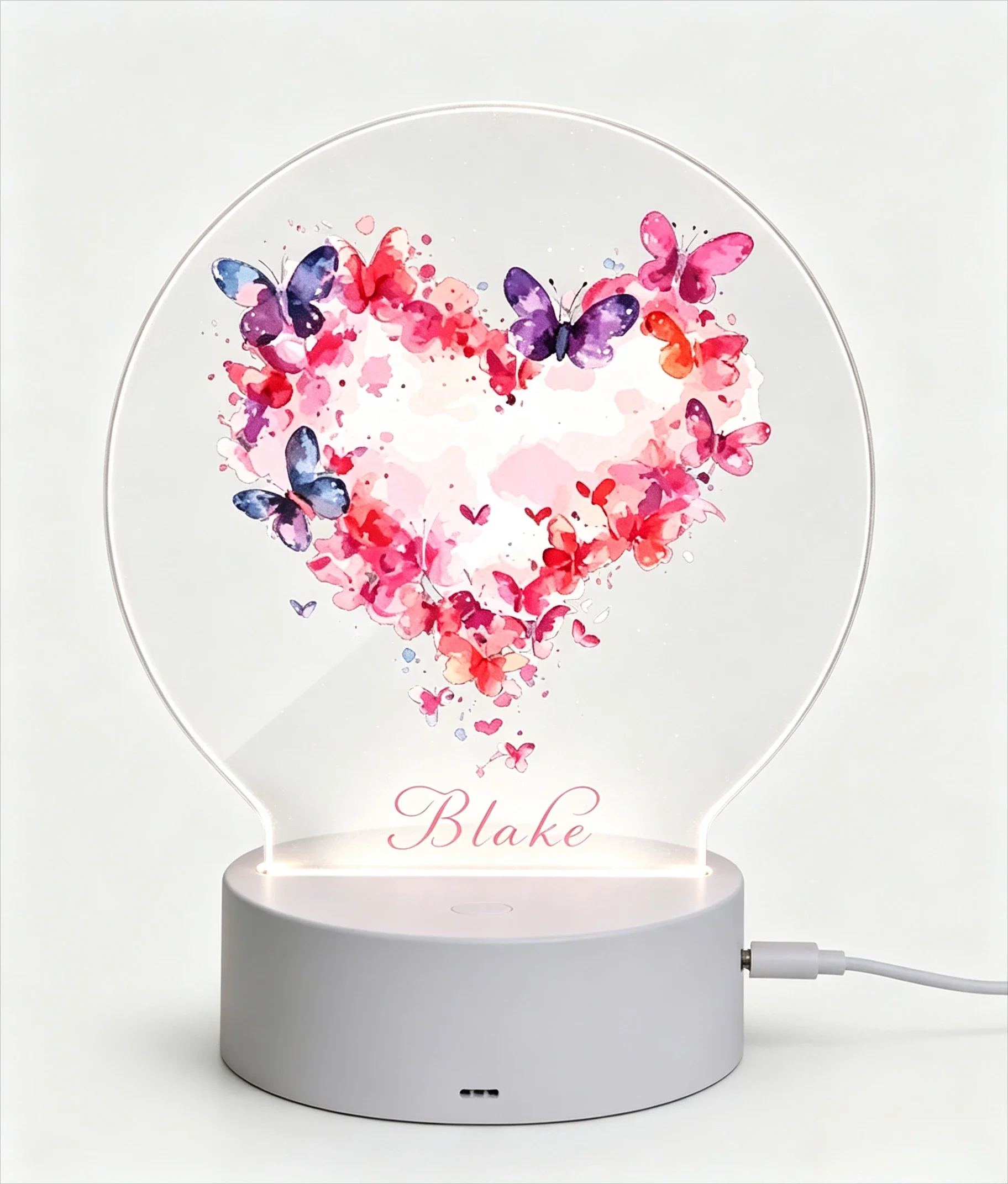 1 USB night light Love Butterfly Touch dimming bedroom light Dining table, living room atmosphere, desk lamp, birthday gift