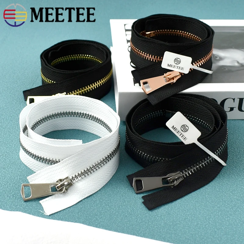 

10Pcs Meetee 5# Metal Zippers 15-80cm Close/Open-End Auto Lock Zips Sewing Clothes Closure Zipper Repair Kit DIY Bag Accessories