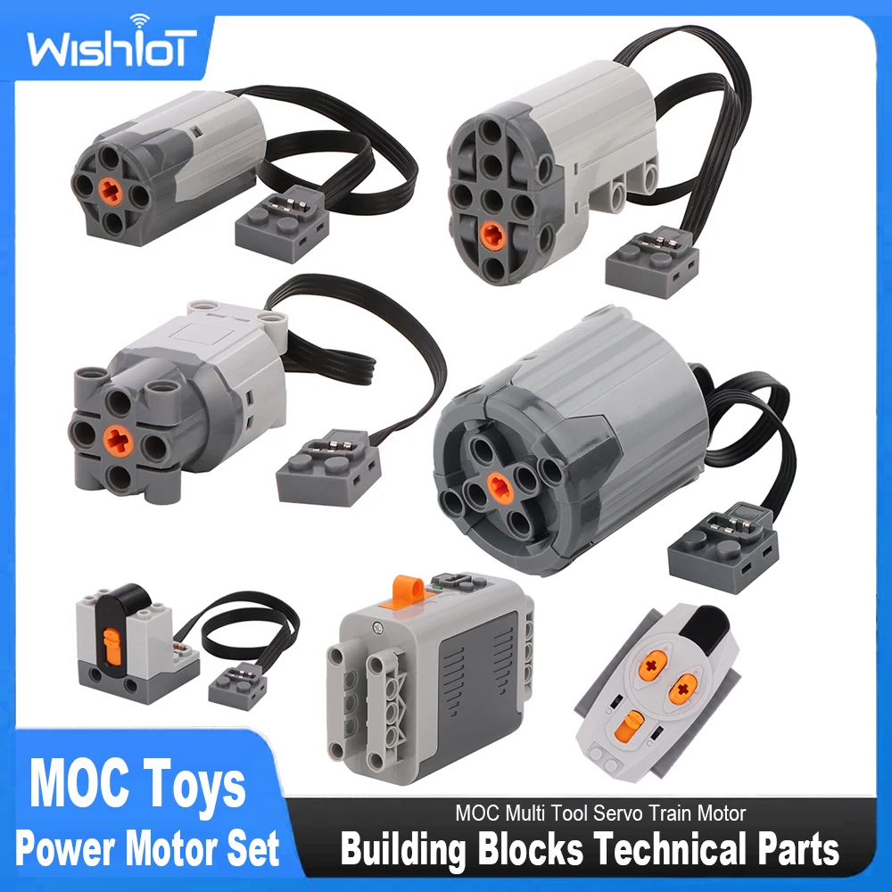 Technical Electronic Building Block MOC Accessories Micro-motor RC Power Functions Parts AA Battery Box DIY Car Bricks Kids Toys