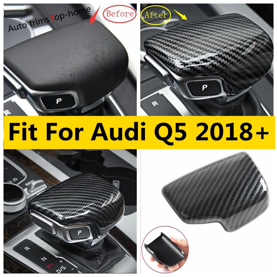 Stalls Gear Shift Head Knob Sticker Decoration Frame Cover Trim Fit For Audi Q5 2018 - 2022 Car Accessories