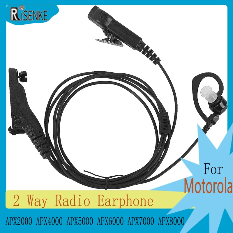 

RISENKE-Walkie Talkie Earpiece for Motorola, PX1000, APX2000, APX4000, APX5000, APX6000, APX6500, APX7000, APX8000, DP4401e