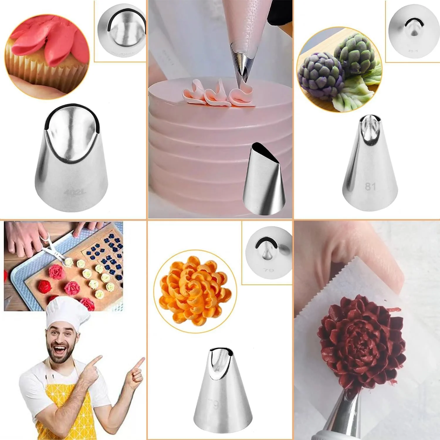 Juego de boquillas de rosa de  - Decorating Tip Set reseña y precio