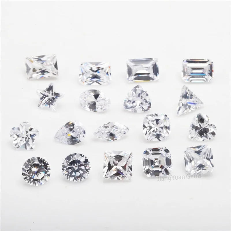18 Different Shape Loose Zircon 5A White Cubic Zircoia Stone Set CZ About 6mm