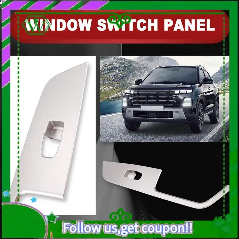 AC34-For Hyundai Ix25 Creta Chrome Inner Door Armrest Window Switch Cover Decoration Control Panel Auto Accessories 2015-2019