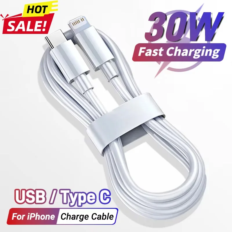 

PD 30W Fast Charging Cable For iPhone 14 13 11 12 Pro Max Mini 7 8 X XS XR Plus USB Type-C Phone Quick Charge Accessories 1m 2m