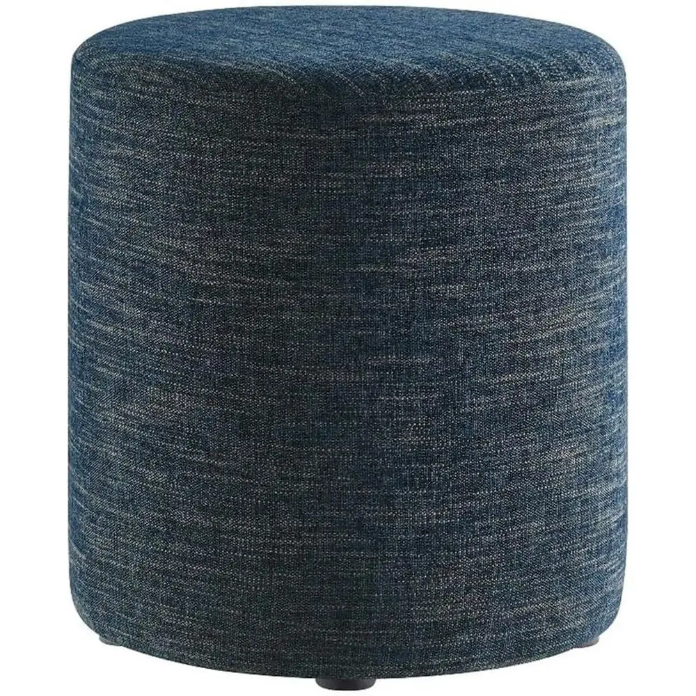 

16" Round Woven Heathered abric Upholstered Upholstered Ottoman