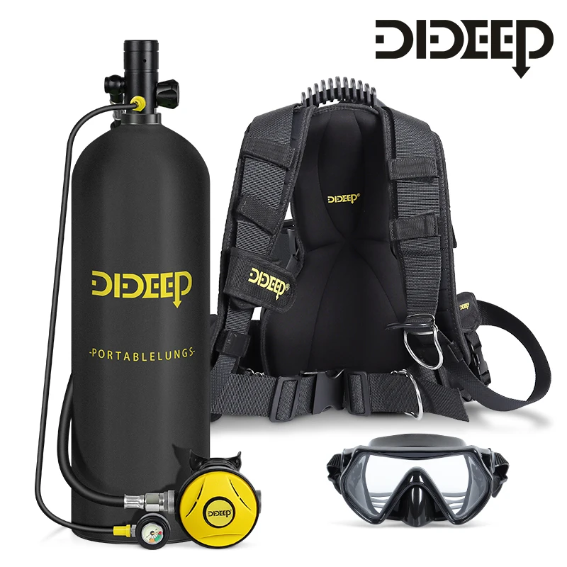 

DIDEEP-Small Diving Cylinder, 200Bar, Scuba Air Tank, Breath Up to 60Mins with Glasses, 4L X7000