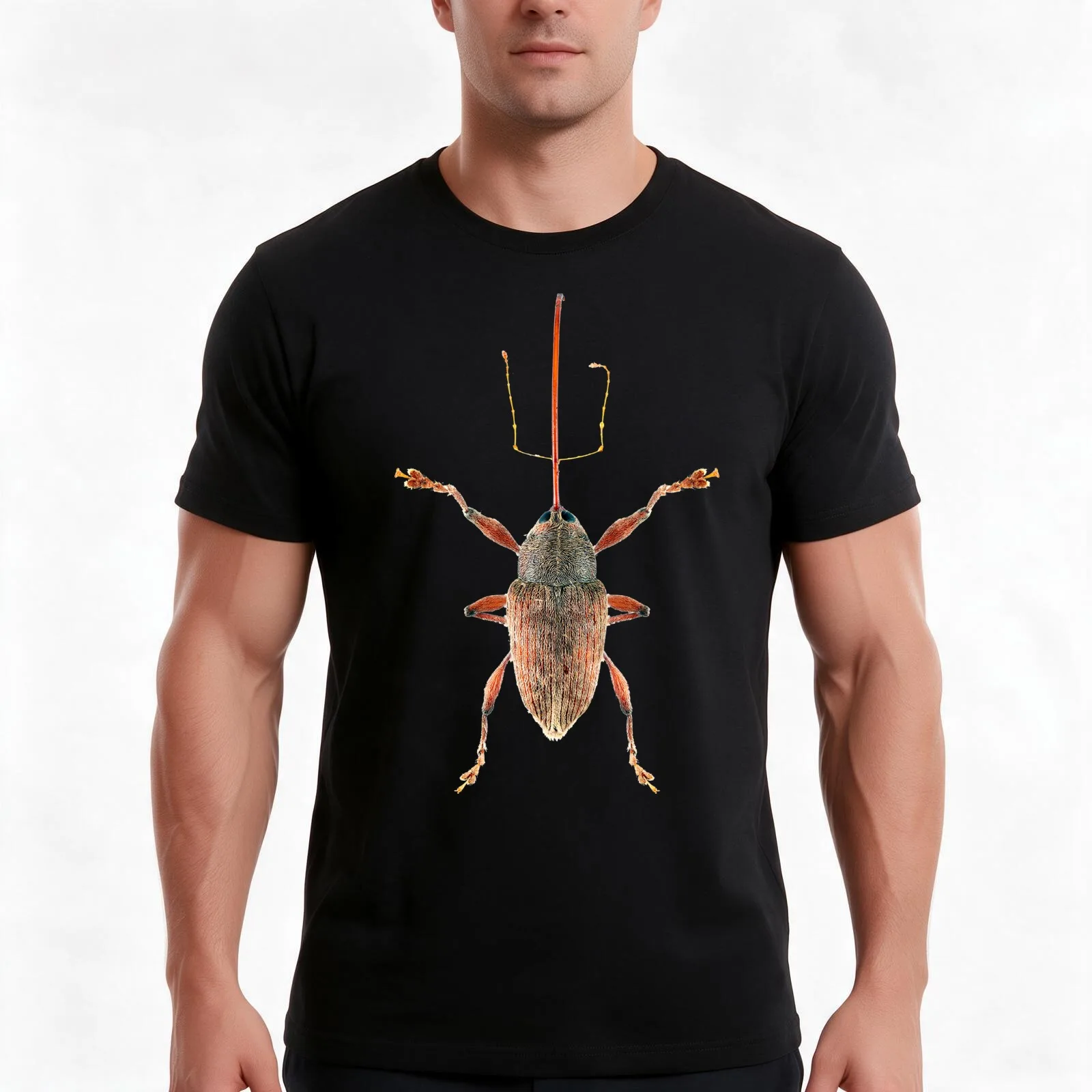 Acorn Weevil T-Shirt, Summer Casual Cotton Tee, Oversized Streetwear Tops, Vintage Graphic Print, Loose Fit Short Sleeve
