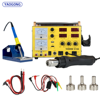 Yaogong 919D 5 IN 1 Automatic Heating Hot Air Gun Soldering Iron Phone Screen Repair Remover Power Supply Workstation