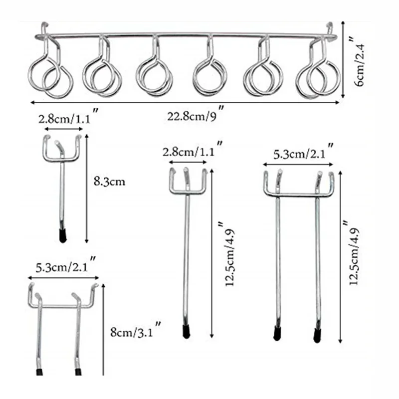 81szt Pegboard Hooks Asortyment Heavy Duty Peg Hook Organization Wall Storage Home Improvement Drut Steel Hooks