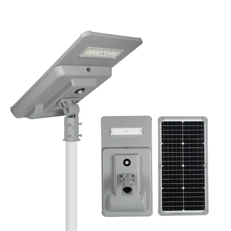 30W DC 12V Outdoor Integrated Solar Street Light with Motion Sensor Lithium Battery LED Lamps for Road and Garden IP65 Rated