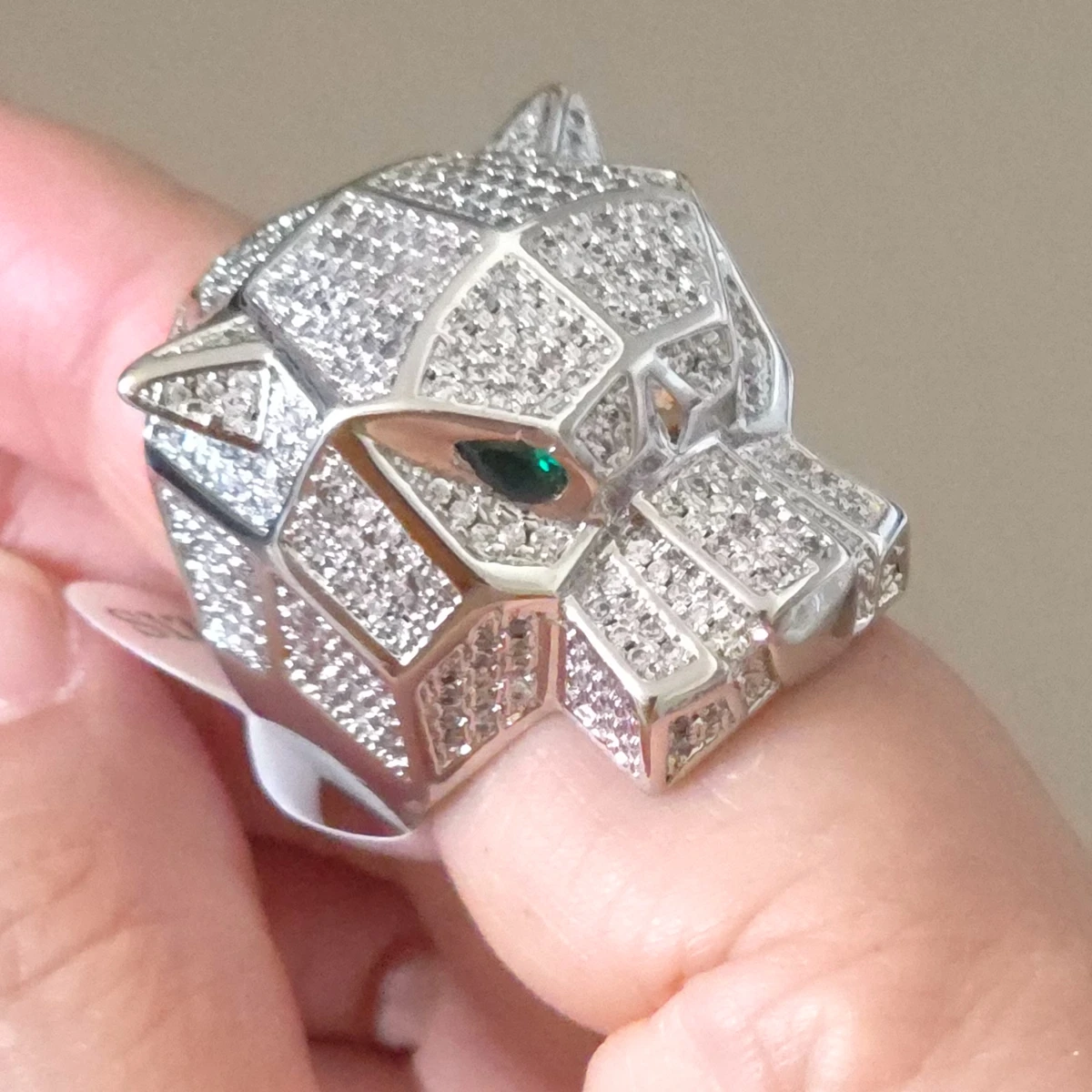 

Кольцо Ayjewelry Big Punk с головой леопарда, инкрустированное кубическим цирконием, в виде пантеры, для мужчин и женщин, оптовая продажа, украшения для вечеринок