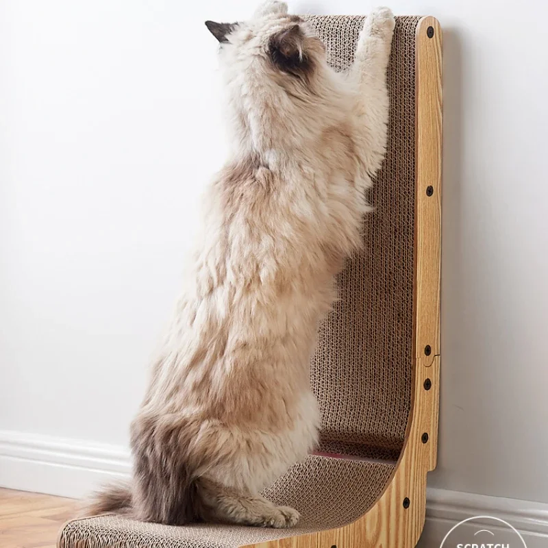 L-Shaped Cat Toy Cat Scratching Board Scratch-Resistant Extra Large Cat Scratch Board Nest Integrated