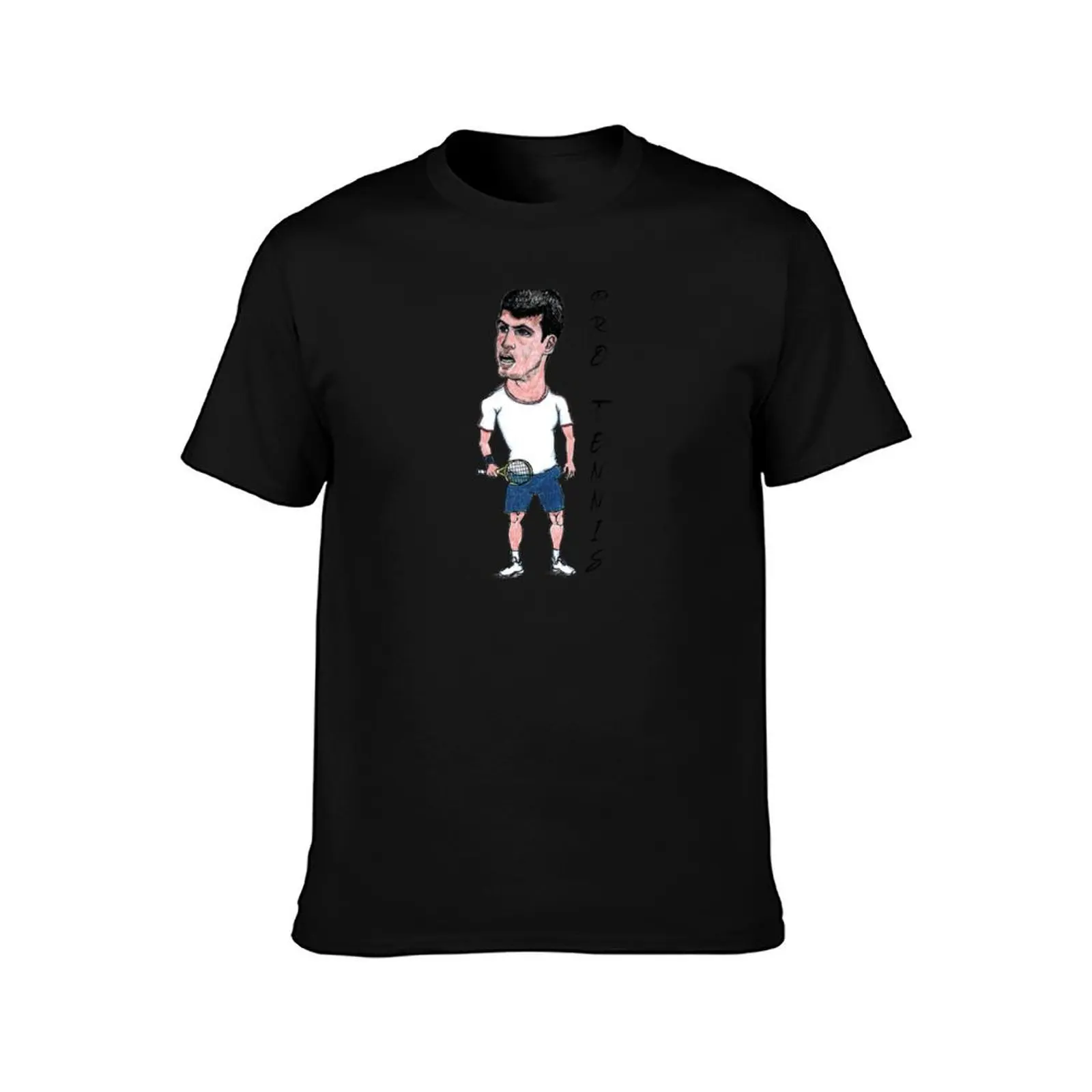 Carlos Alcaraz caricature T-Shirt graphic tee shirt blue archive oversize t-shirts man men t shirts high quality