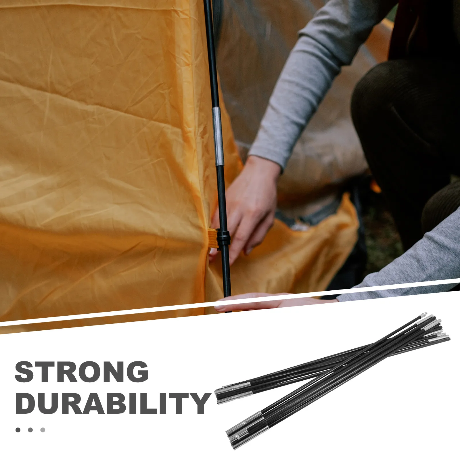 

2 Pcs Tent Pole Accessories Replacement Poles Support Frame Fibreglass Rod Fiber Camping for Canopy Outdoor Travel Fiberglass